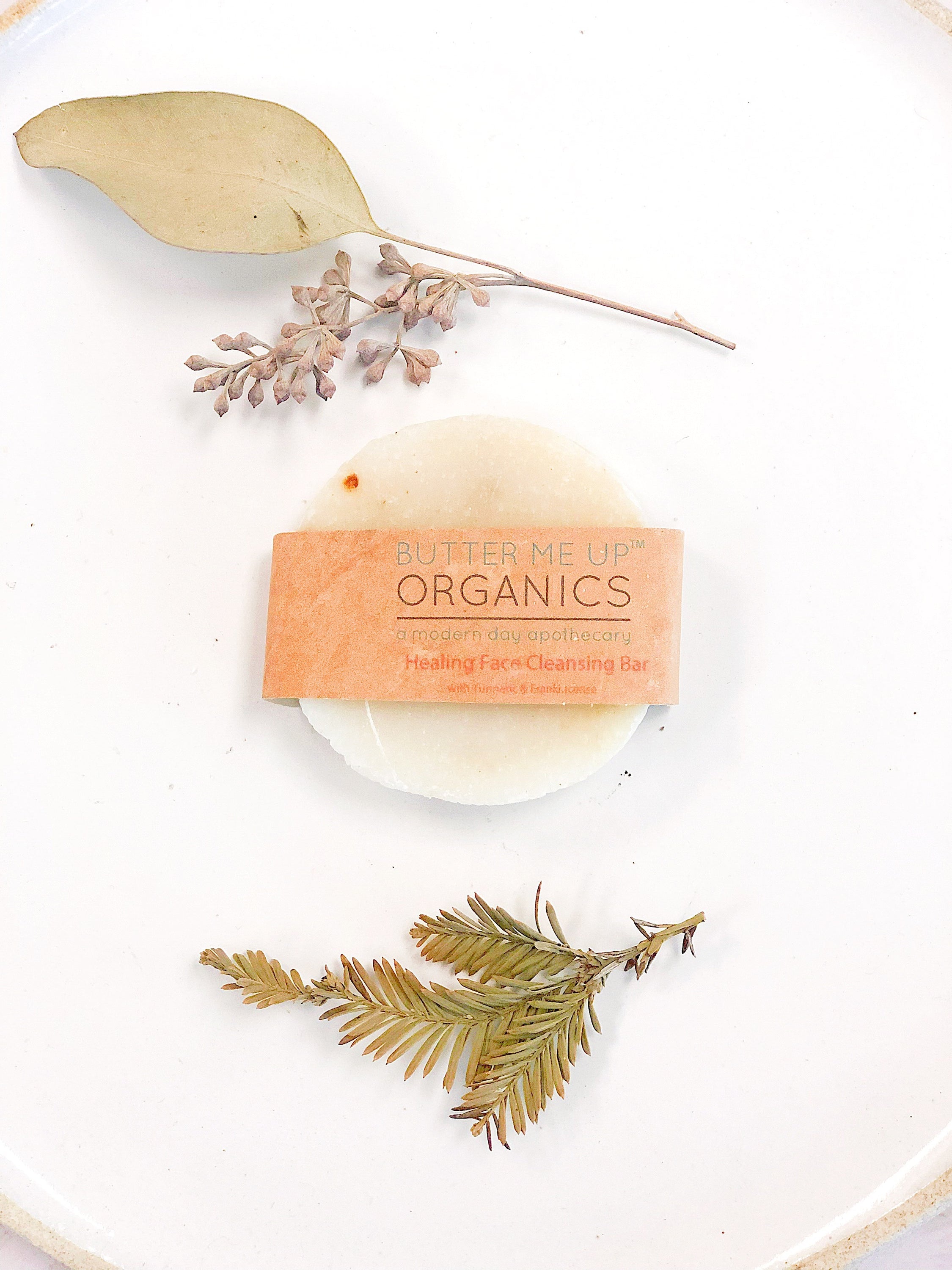 Healing Organic Facial Bar / Frankincense and Myrrh / Turmeric /