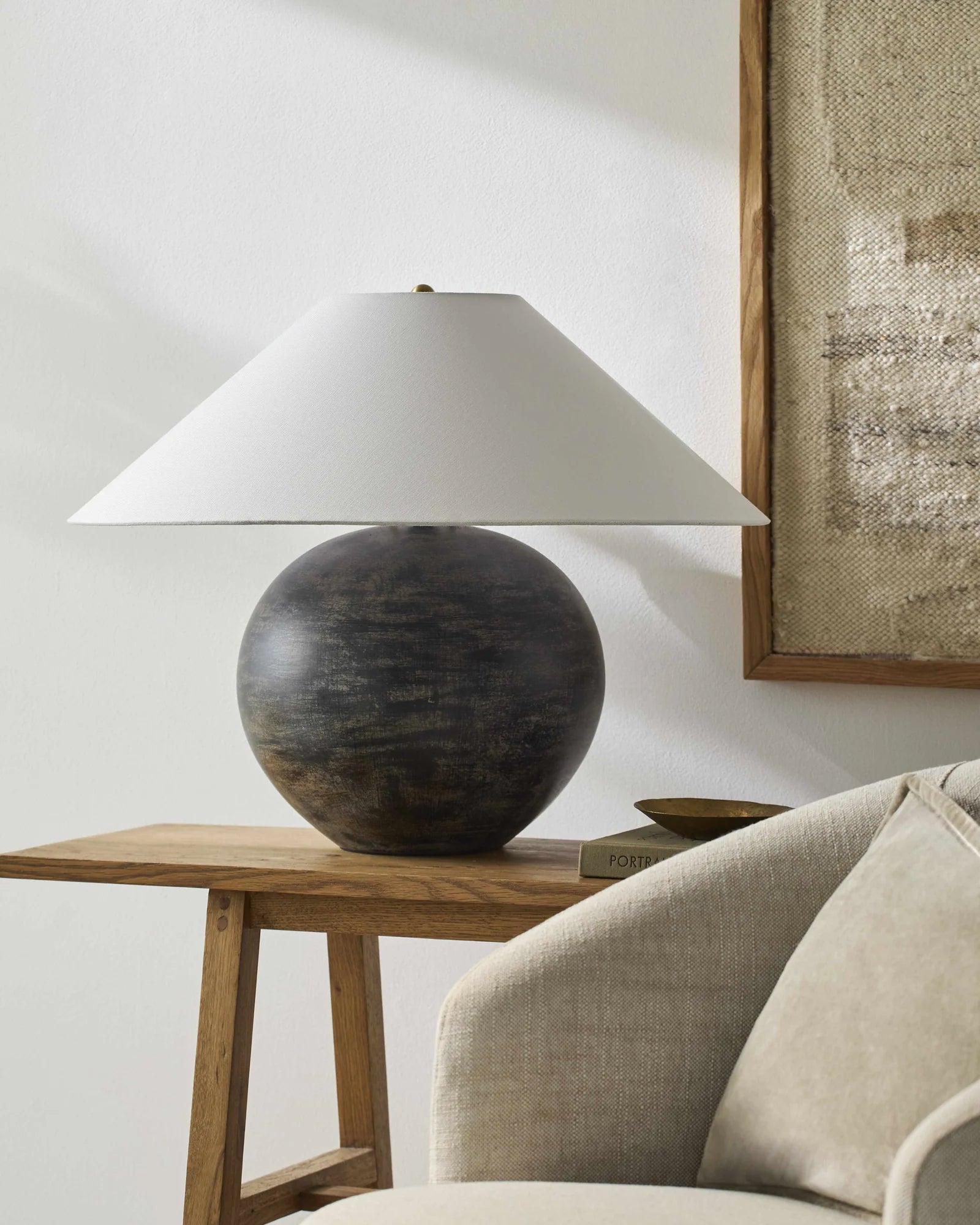 Ceramic Table Lamp With Linen Shade