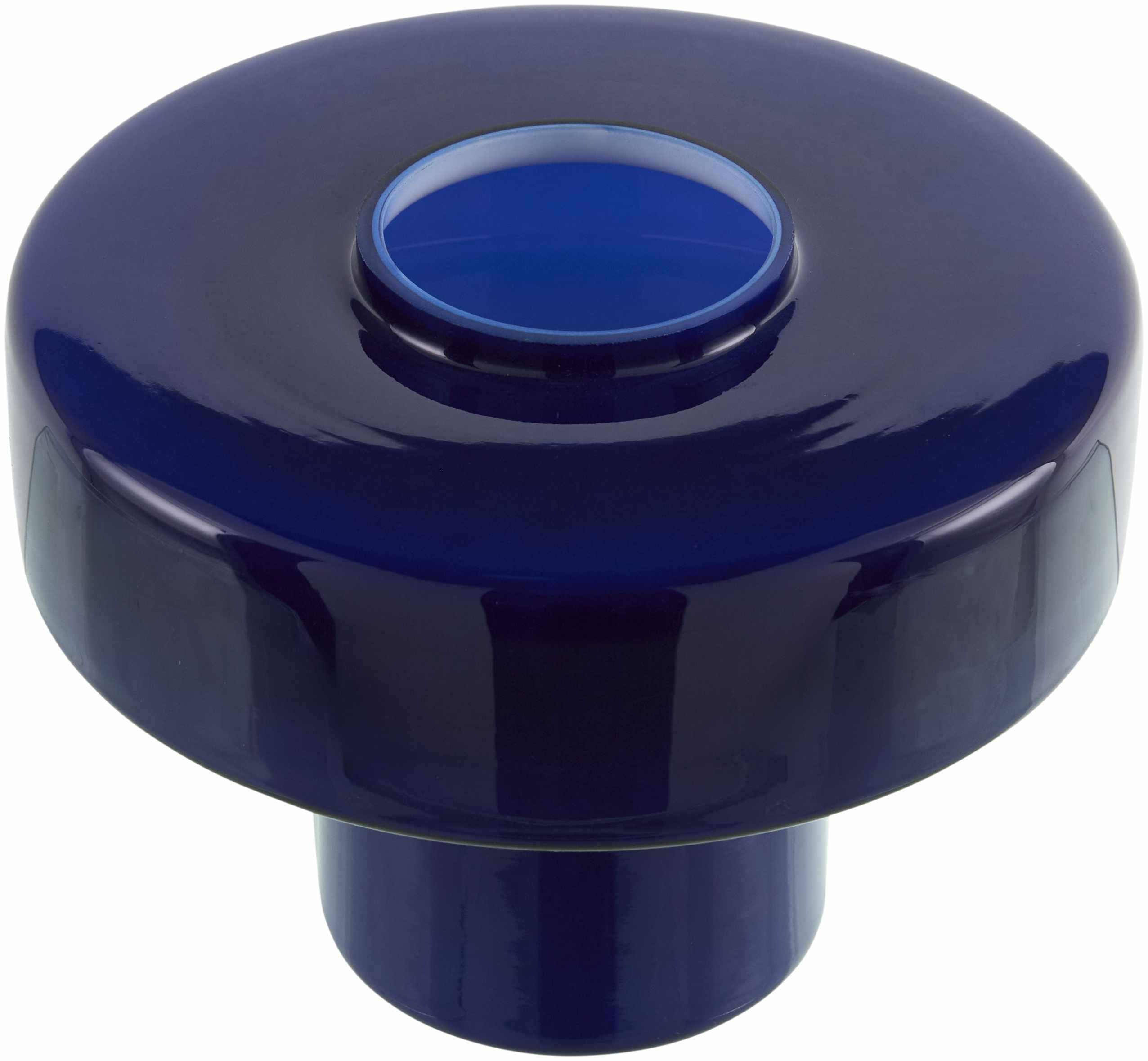 Contemporary Geometric Glass Bedside Table Lamp for Bedroom Nightstand - Modern End Side Lighting for Living Room Navy-3