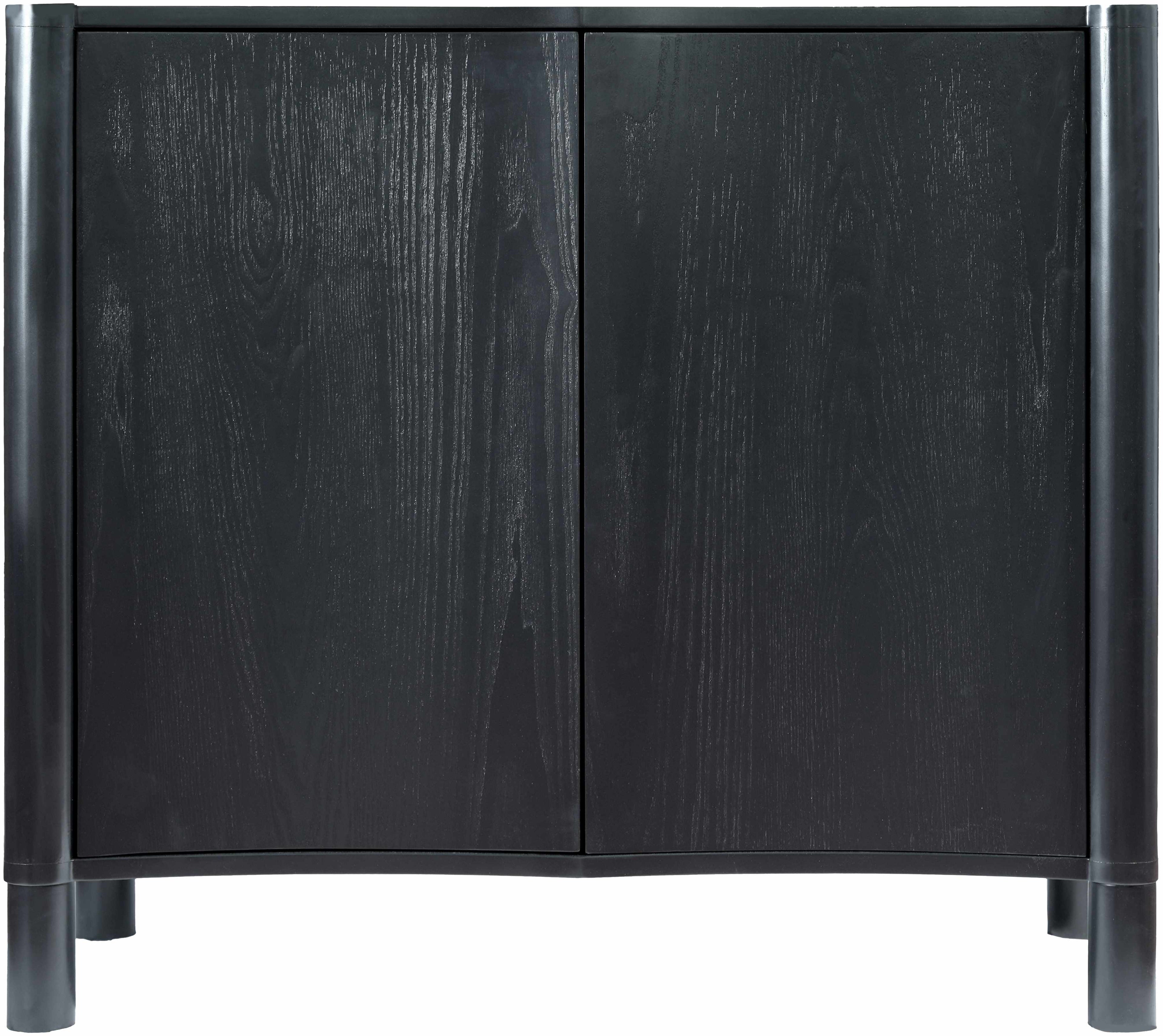 Modern black wood cabinet with minimalist Scandinavian design 
