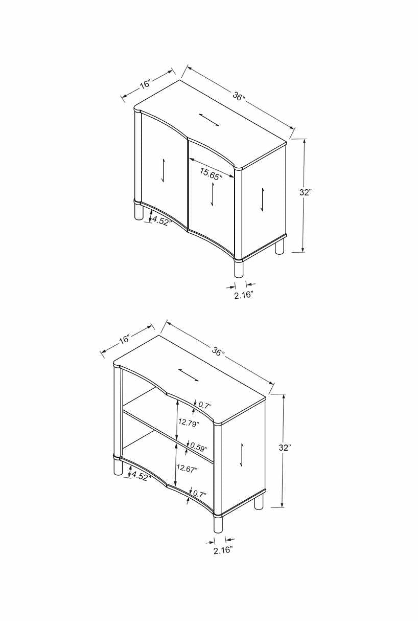 Modern black wood cabinet with minimalist Scandinavian design drawing