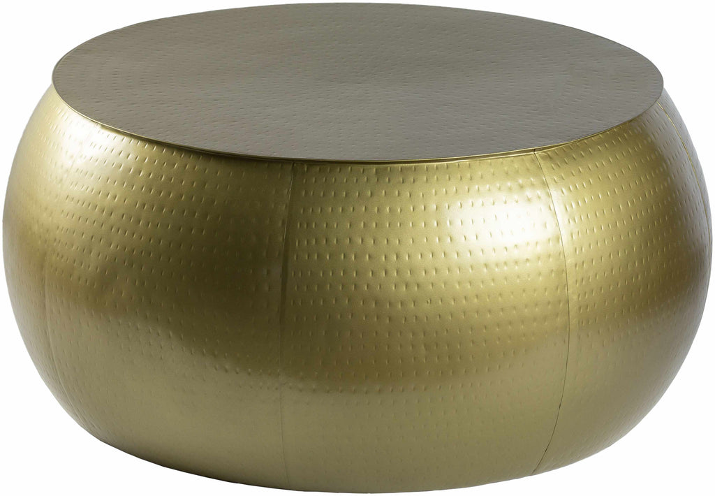 Modern minimalist golden round coffee table hand crafted metal furniture
