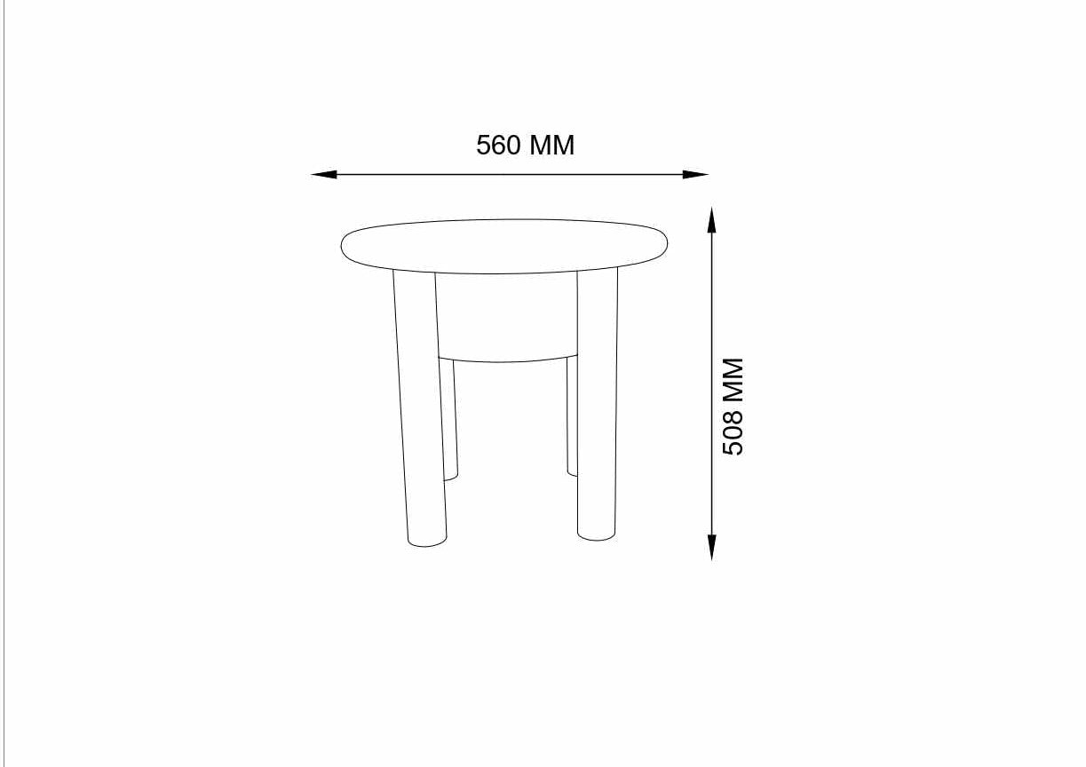 Modern mango wood end table with minimalist Scandinavian design drawing