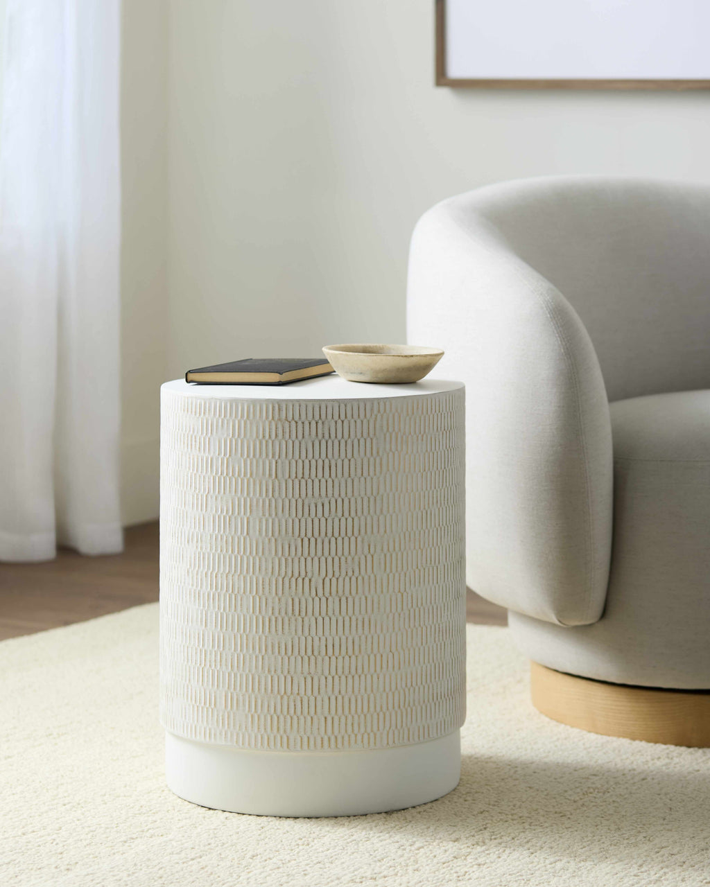 Contemporary metal side table for living room or bedroom