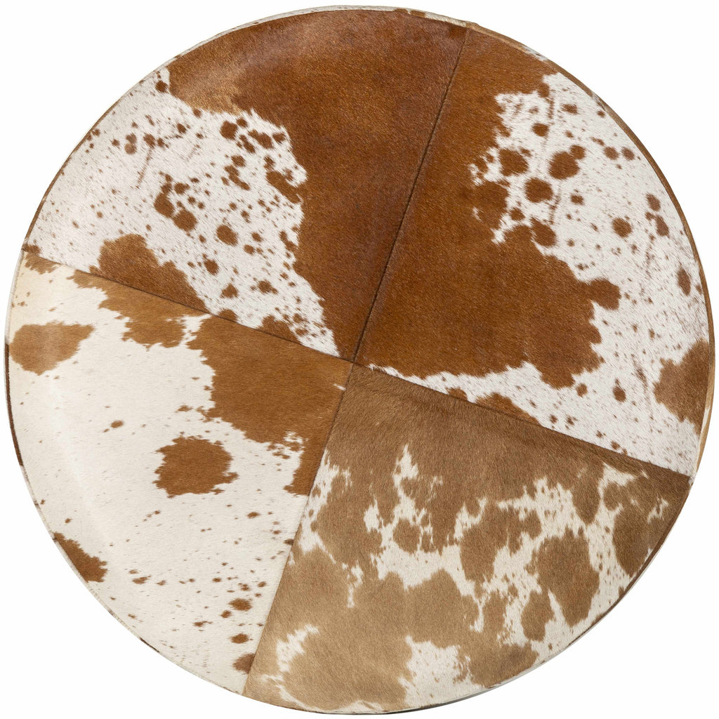 Modern Scandinavian ottoman with natural textured upholstery and wooden base contemporary sophisticated design closer look from above