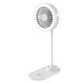 ZTECH IllumiBreeze LED Desk Fan with Wireless Charging Base – White