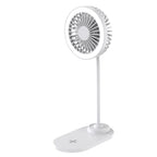 ZTECH IllumiBreeze LED Desk Fan with Wireless Charging Base – White