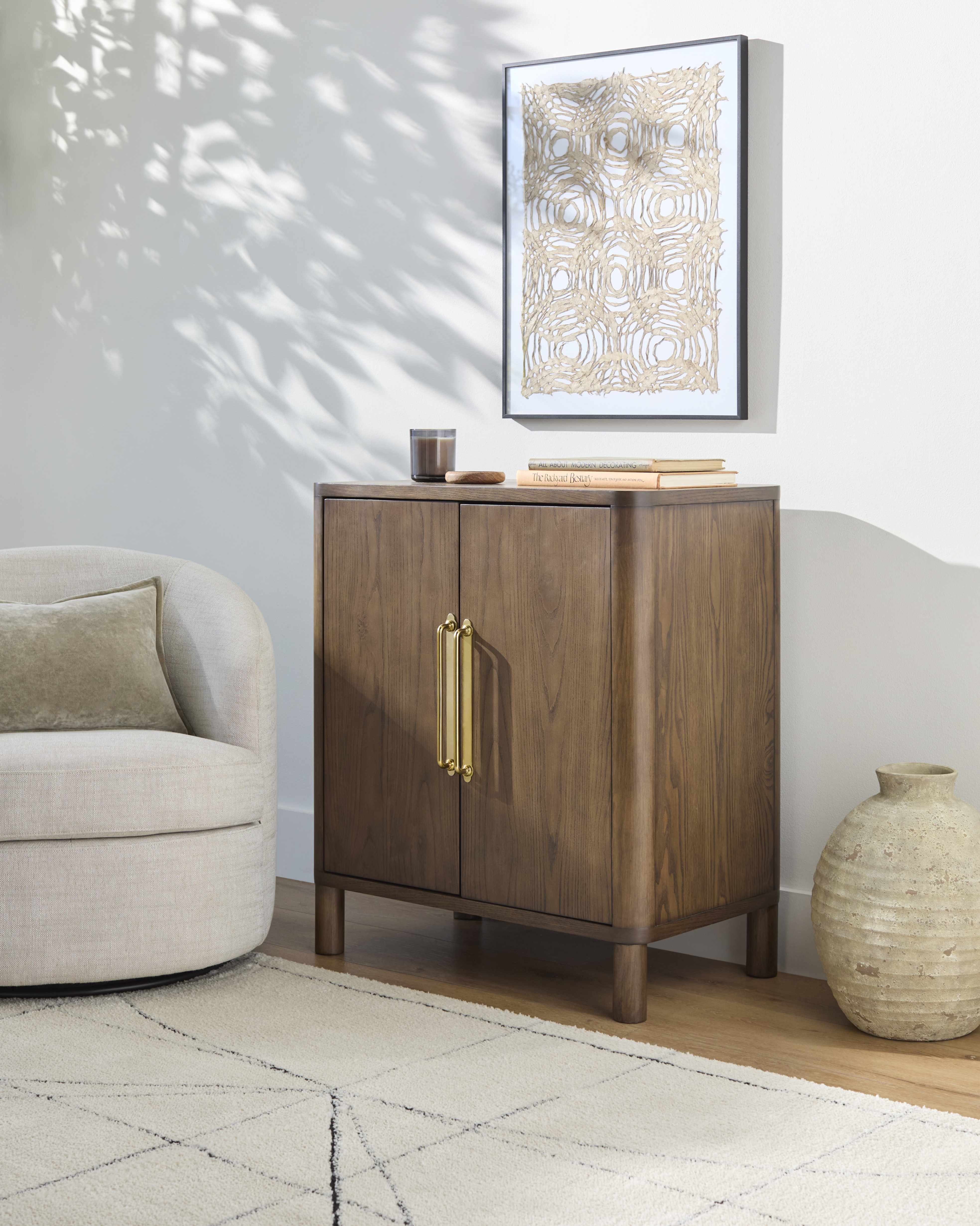 Premium Ash Wood Cabinet with Rich Dark Brown and Red Tones-0