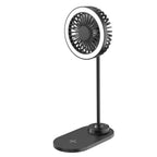 ZTECH IllumiBreeze LED Desk Fan with Wireless Charging Base – Black
