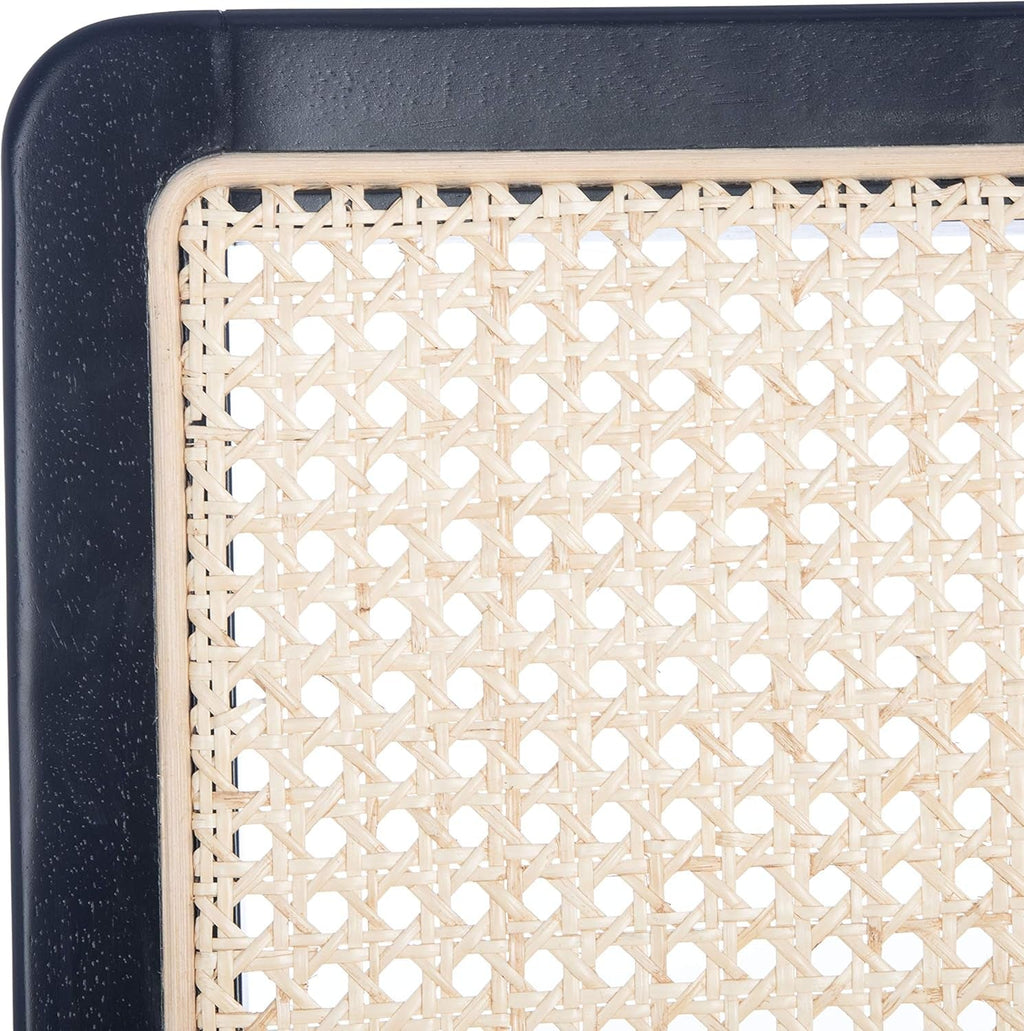 Dining Chairs Set Of 2 Black Natural Rattan Back For Dining Room
