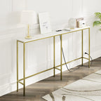 Gold Frame Console Table With Power Outlet And USB Ports