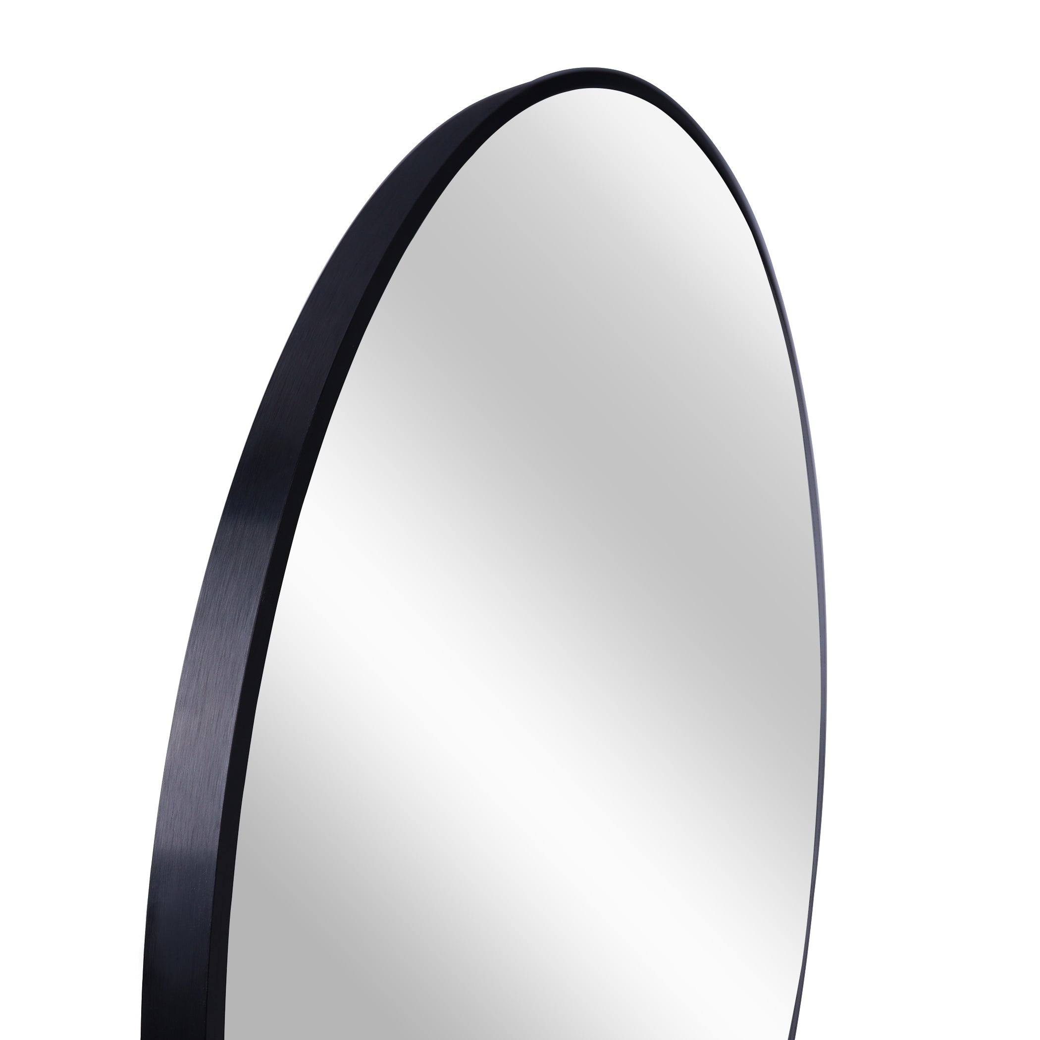 39 Inch Black Metal Framed Round Bathrrom Mirror for Wall
