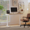 Electric Standing Desk — Bamboo White With USB Ports & Drawer