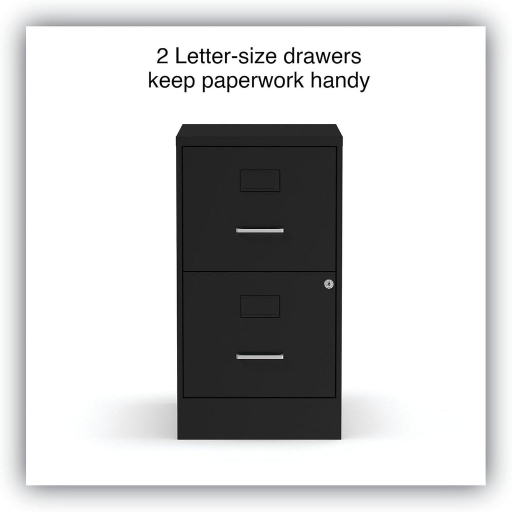 Soho Two Drawer Vertical Letter File Cabinet Black With Key Lock 14 x
