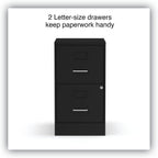 Soho Two Drawer Vertical Letter File Cabinet Black With Key Lock 14 x