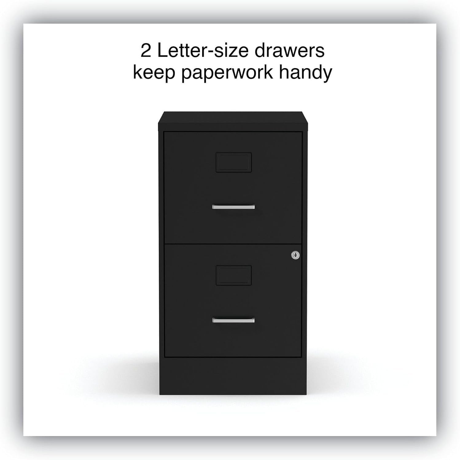 Soho Two Drawer Vertical Letter File Cabinet Black With Key Lock 14 x