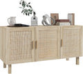 Sideboard Cabinet With Rattan Doors And Adjustable Shelves