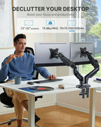Dual Monitor Stand With 13 To 32 Inch VESA Desk Mount