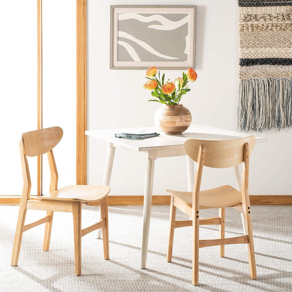 Dining Chairs Set Natural Wood Mid Century Retro 2 Chairs