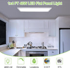 1X4 Ft Led Flat Panel Light Dimmable Selectable Color Temperature