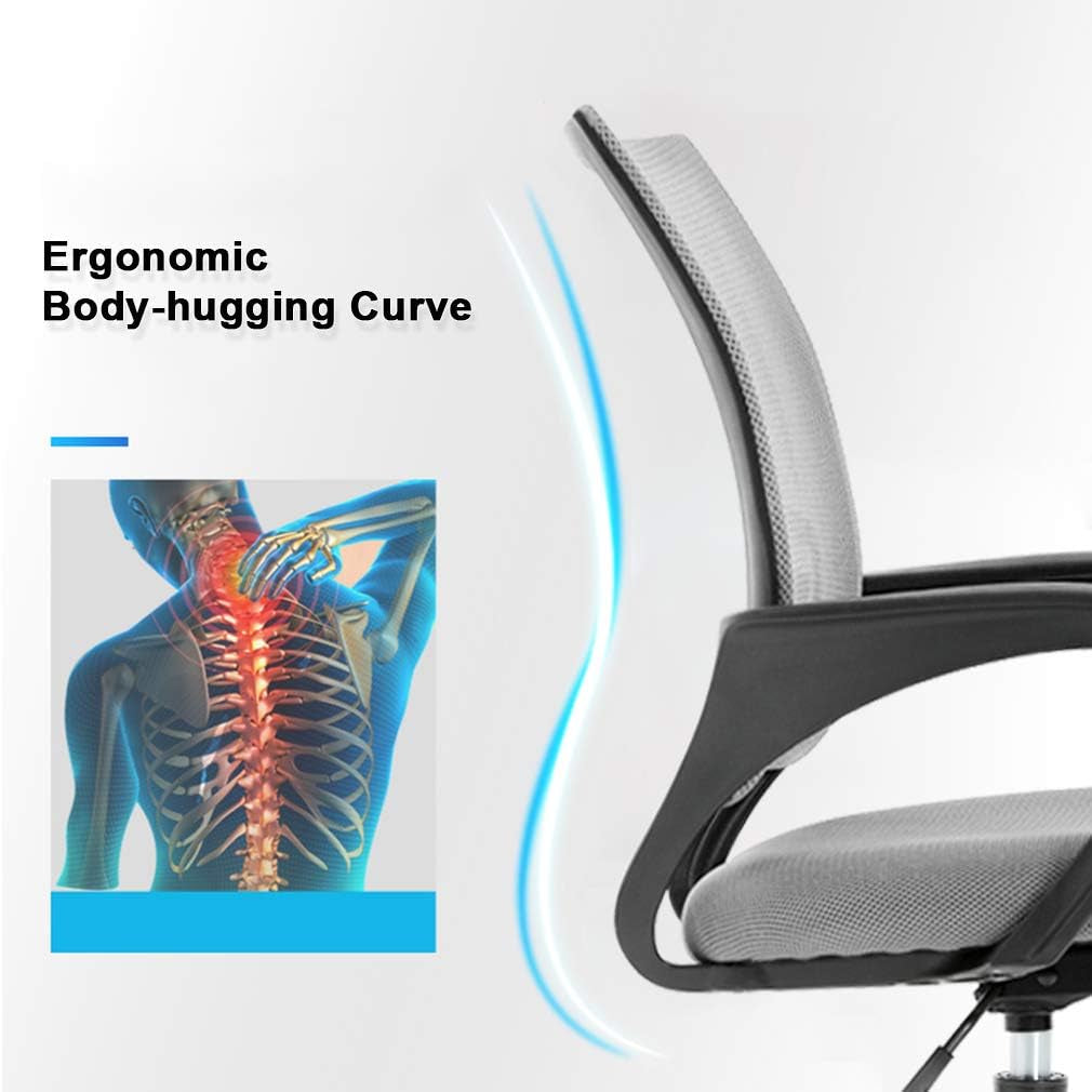 Ergonomic Grey Office Chair With Lumbar Support