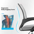 Ergonomic Grey Office Chair With Lumbar Support