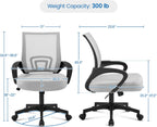 Grey Ergonomic Mesh Office Chair With Lumbar Support