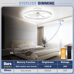 Low Profile Ceiling Fan With Lights And Remote 19.7 Inch White