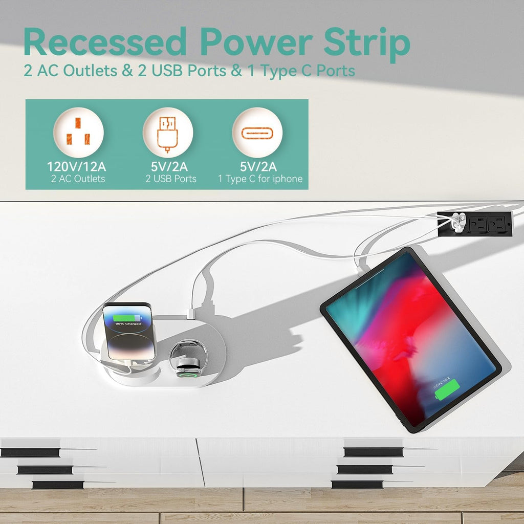 White 6 Drawer Dresser With Built In Charging Station