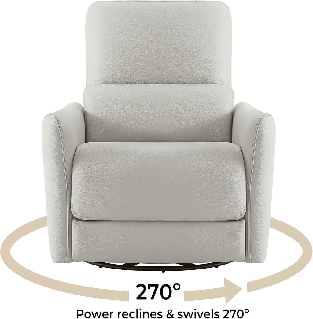 Cream Power Recliner Chair With USB Charging Lumbar Support