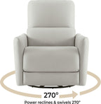 Cream Power Recliner Chair With USB Charging Lumbar Support