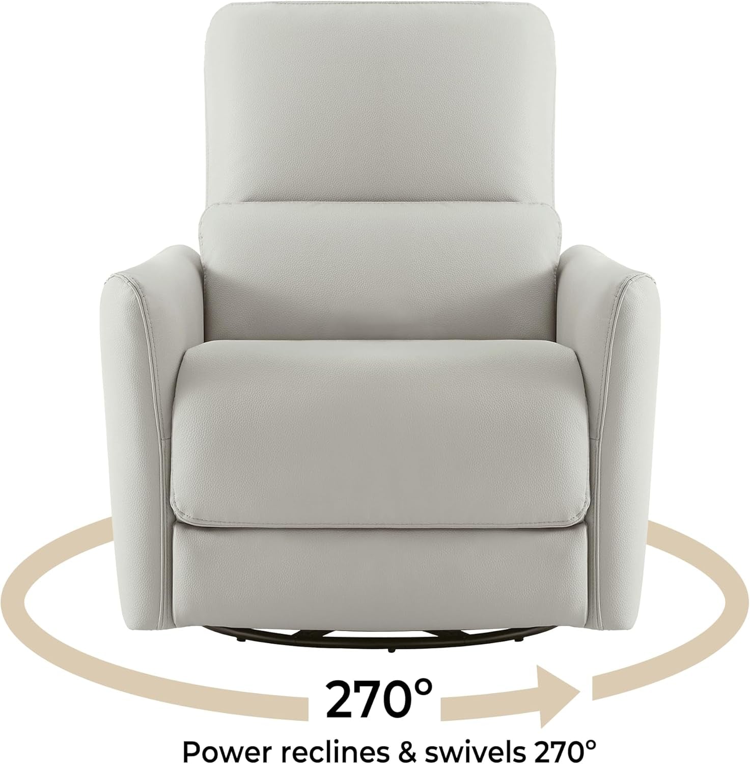 Cream Power Recliner Chair With USB Charging Lumbar Support