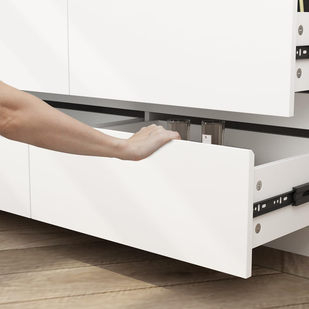 9 Drawer White Dresser For Bedroom Storage Eco Friendly Wood Finish