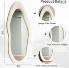 63 X 24 Inch White Full Length Mirror Wooden Frame
