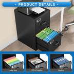 2 Drawer Locking Vertical File Cabinet For Letter Size Files Steel