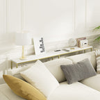 Gold Frame Console Table With Power Outlet And USB Ports