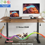 Electric Standing Desk 55x24 Inches Brown Height Adjustable