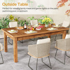 70.87 Inch Wood Dining Table Farmhouse Thickened Legs