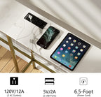 Gold Frame Console Table With Power Outlet And USB Ports