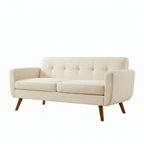 Modern Compact Beige Loveseat For Small Living Rooms