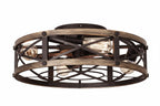 Rustic Bladeless Ceiling Fan With Light And Remote 6 Speeds