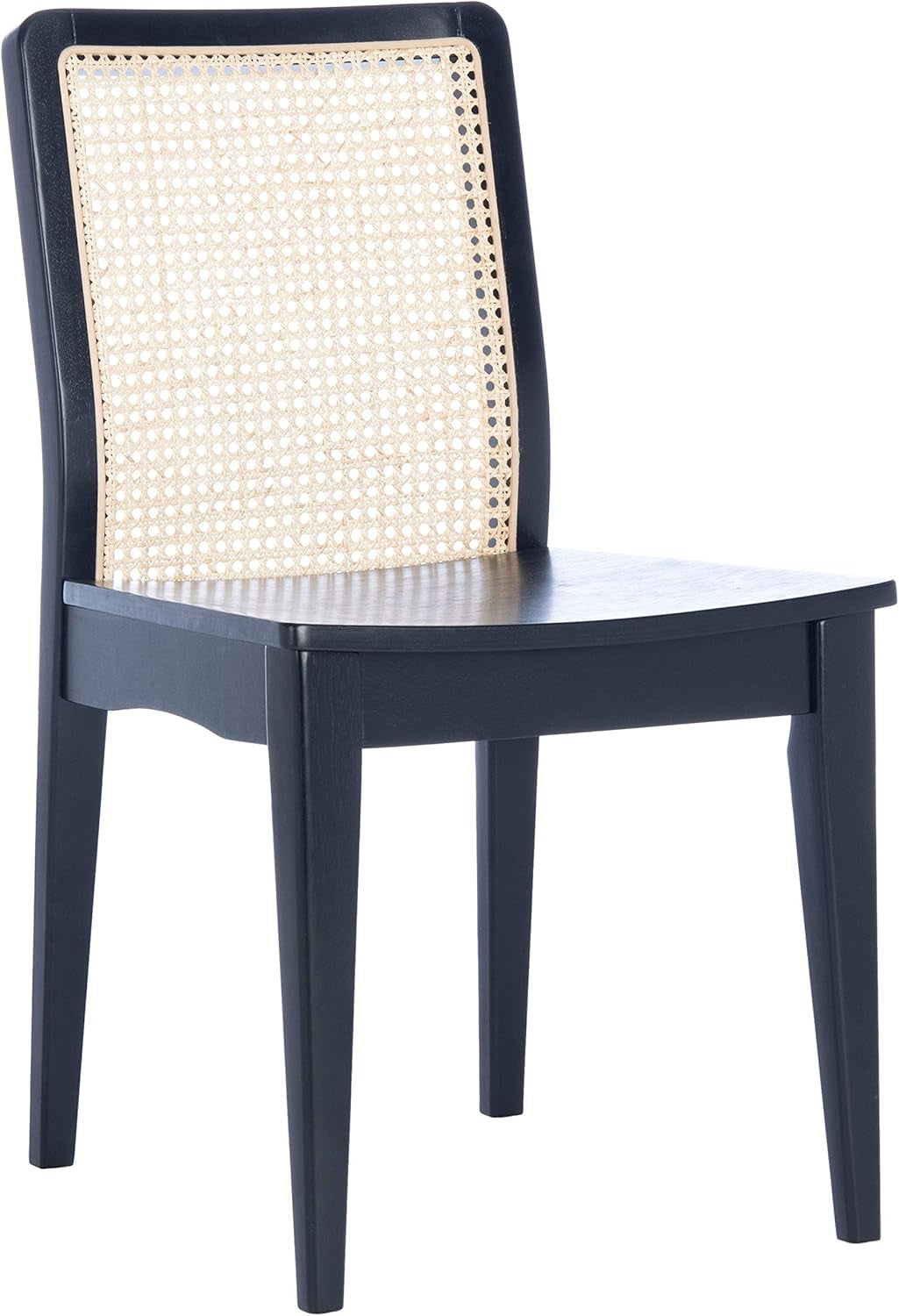 Dining Chairs Set Of 2 Black Natural Rattan Back For Dining Room