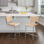 Rattan Bar Stools Set Of 4 24 Inch Yellow For Home