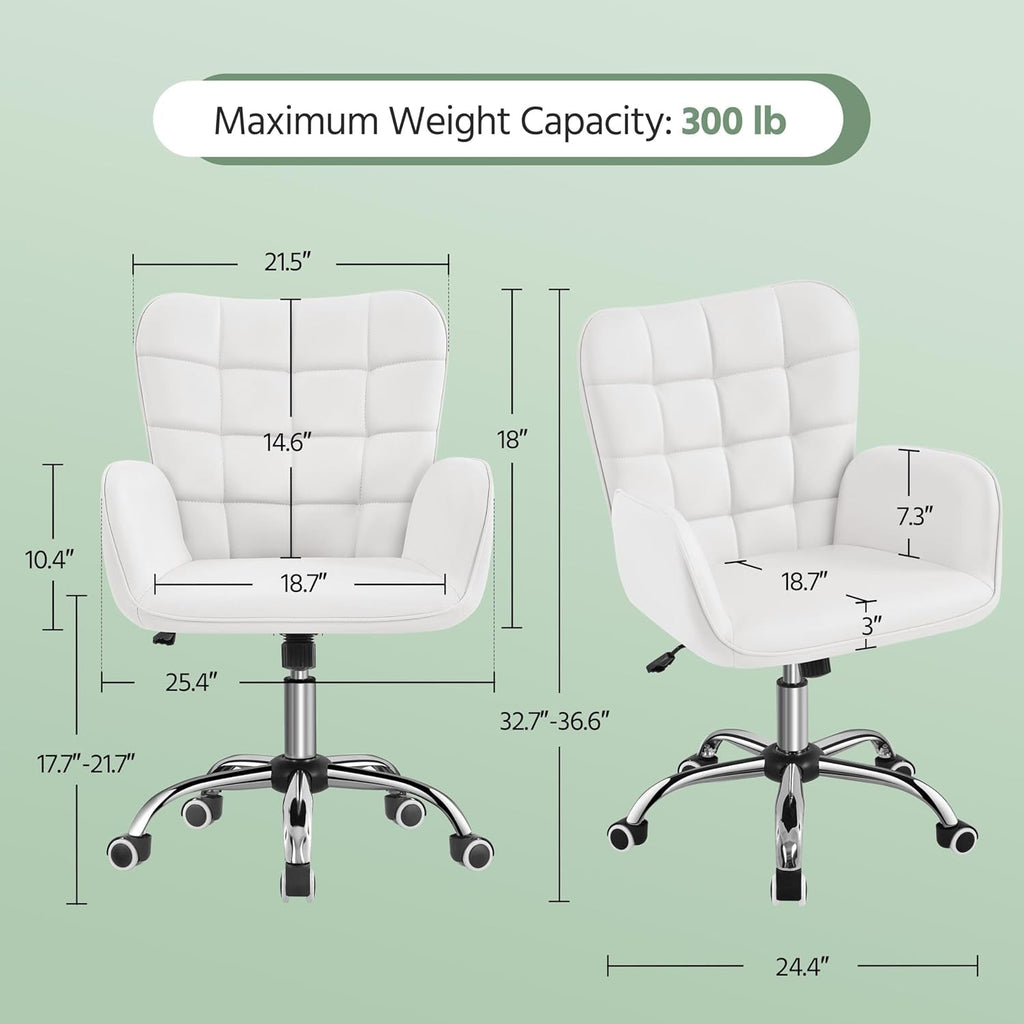 Ergonomic White Office Chair Adjustable