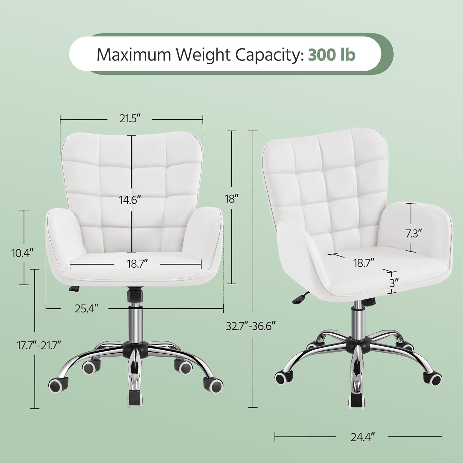 Ergonomic White Office Chair Adjustable