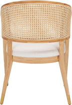 Natural Rattan Accent Chair with Brass Caps Fully Assembled