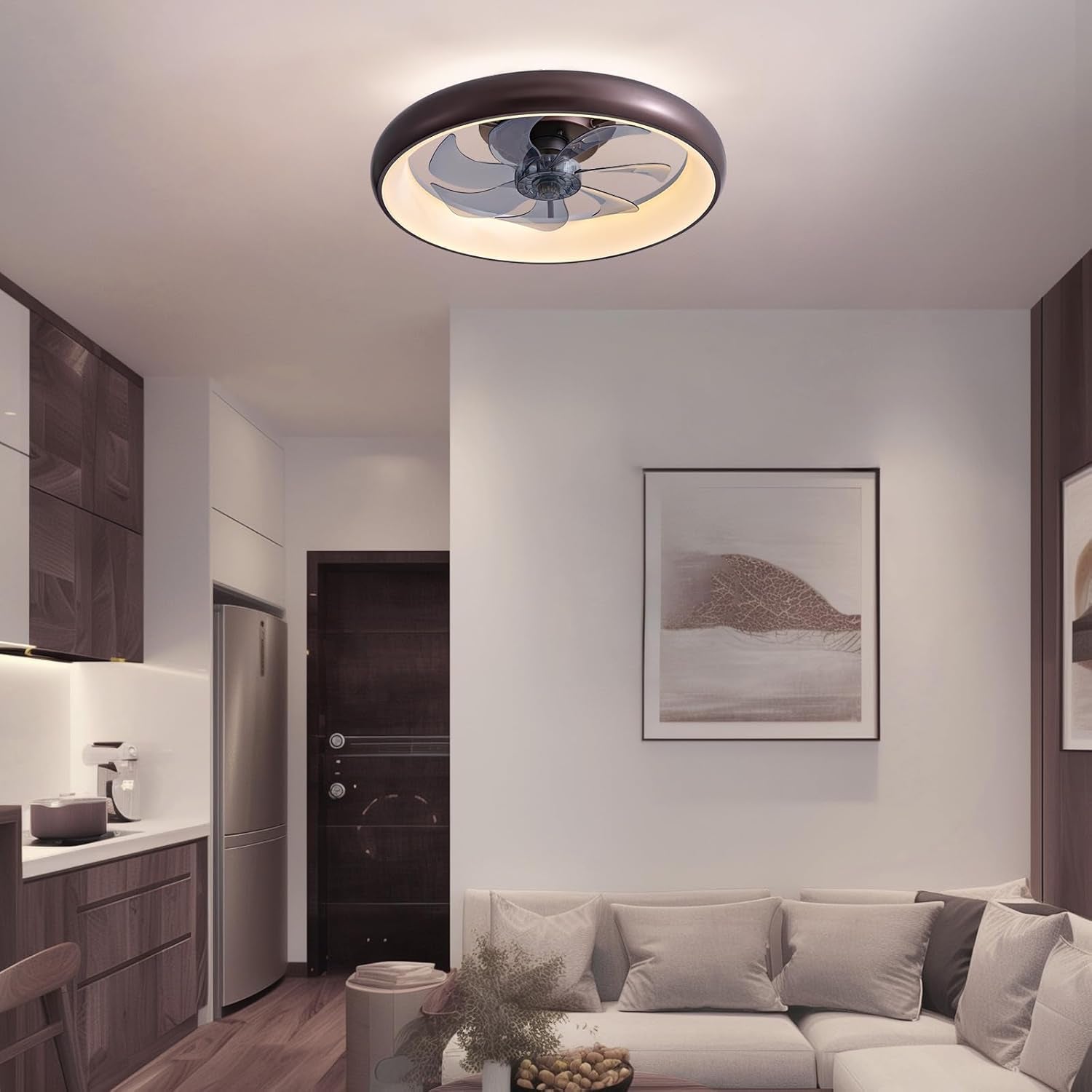 20 Inch Ceiling Fan With Dimmable Led Lights And Remote