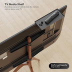 Wood Easel TV Stand For 45 To 65 Inch TVs Walnut Floor