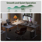 Electric L Shaped Standing Desk 63X55 White Sit Stand