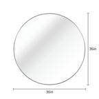 Silver Round Wall Mirror | 36 in.